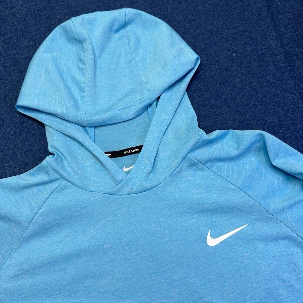 Nike Swim Hydroguard Essential Dri-FIT UV Long Sleeve Hooded Top Blue Size Large